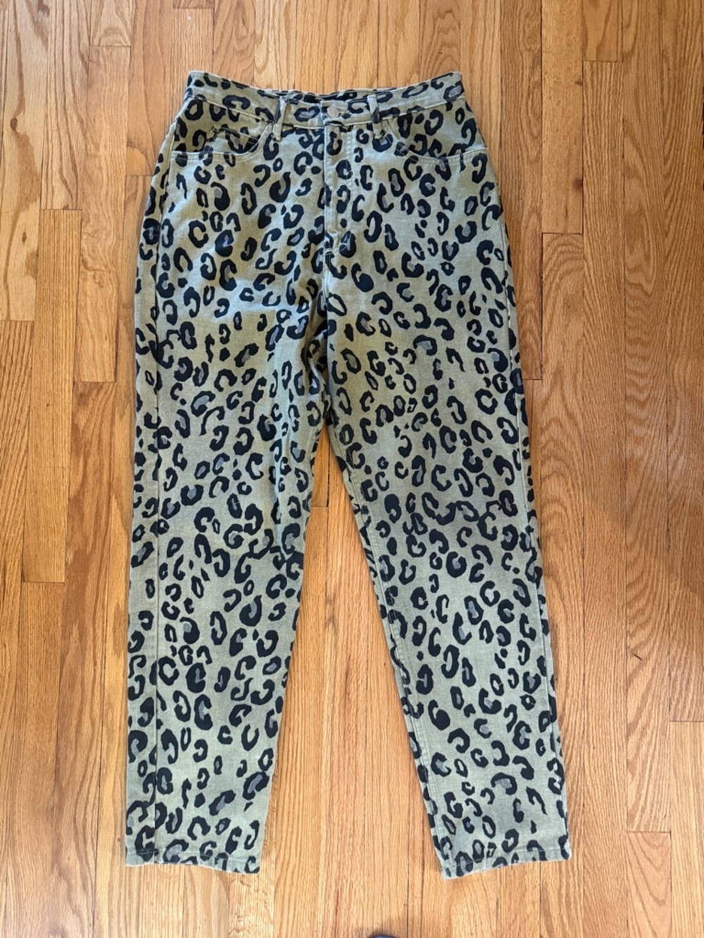 Guess 32 Y2K Leopard Print High-Rise Pants in Tan and Black great condition
